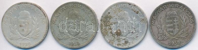 1926-1939. 1P Ag (4x) T:2,2- patina