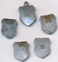 Ausztria DN 5db klf tűzzománcozott, jelzett Ag jelvény osztrák városokról (1g/0.800) T:2,2- zománchi...