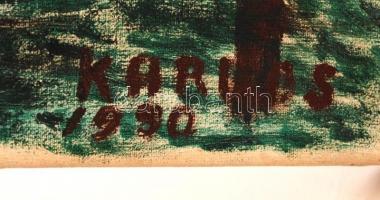 Karus jelzéssel: Hazafelé. Olaj, vászon, 50×60 cm