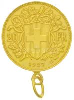 Svájc 1927B 20Fr Au "Helvetia" Bern jelzetlen Au füllel (br.:6.66g) T:2 Switzerland 1927B ...