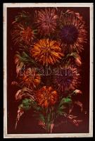 Olvashatatlan jelzéssel: Vadvirágok. Olaj, farost, keretben, 67×43
