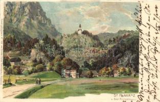 1899 St. Pankraz bei Bad Reichenhall, Kuenstlerpostkarte No. 1231. von Ottmar Zieher, litho (EK)