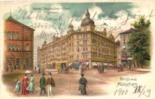 München, Hotel Deutscher Kaiser, litho