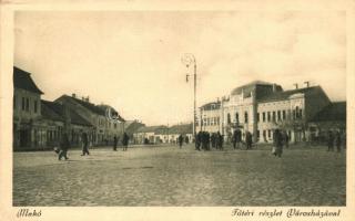 1947 Makó, Főtéri részlet, Városháza, kiadja Horváth Ferenc