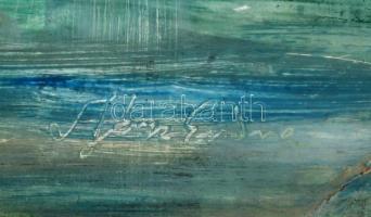 Szász jelzéssel: Tihany. Olaj, farost, kopott, 50×61 cm