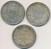 1914-1915KB 1K Ag "Ferenc József" (3x) T:2