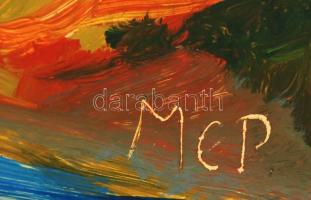 MCP jelzéssel: Tájkép. Olaj, farost, 35×59 cm