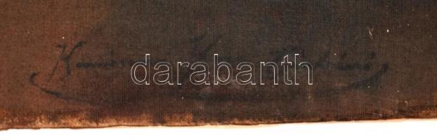 Komáromi jelzéssel: Rózsás csendélet. Olaj, vászon, restaurált, 50×40 cm