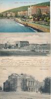 3 db RÉGI városképes képeslap, Pola, Abbazia, Fiume / 3 old town-view postcards Pula, Opatija, Fiume