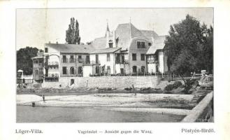 Pöstyénfürdő, Löger villa, Vág-részlet / villa, river (r)