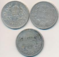 Vegyes: 1894-1915. 1K Ag "Ferenc József" (2x) + Ausztria 1914. 1K Ag "Franz Joseph&qu...