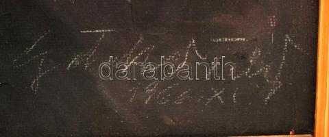 Göldner Tibor (1929-): Önarckép. Olaj, farost, jelzett, üvegezett keretben, 60×50 cm