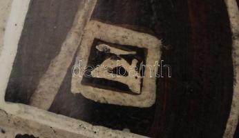 KT jelzéssel: Hullámok. Vegyes technika, karton, üvegezett keretben, 40×30 cm