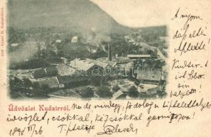 1898 Kudzsir, Kudsir, Cugir; látkép, vasgyár / town-view, iron foundry (kis szakadás / small tear)