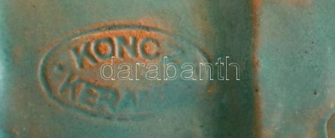 Koncz "Hiszek Magyarország feltámadásában" kulacs, kézzel festett mázas kerámia, jelzett, ...