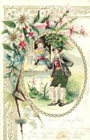 German folklore, floral Emb. litho (EK)