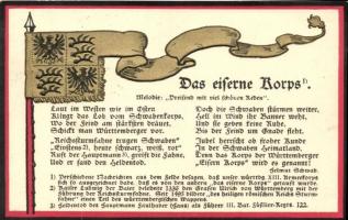 Das eiserne Korps / German flag, golden Emb., Német zászló, arany dombornyomat