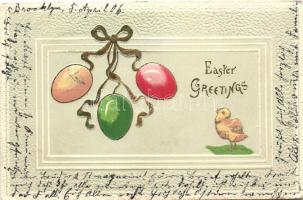 Easter, chicken, eggs, Emb. litho (EB)