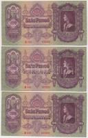 1930. 100P (3x) sorszámkövetők T:I- saroktörések