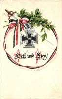 Heil und Sieg! / German flag, sword, A.S.B. Serie 305. Emb. litho