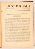 1937 A Földgömb. A Magyar Földrajzi Társaság Folyóirata. VIII. évf. 10 száma egybe kötve. Bp., 1937. Magyar Földrajzi Társaság. Gazdag kép-, térkép-, fotó- és ábraanyaggal. pp.:400, Kissé viseltes kötésben.