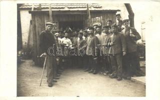 1915 I. világháborús német katonák csoportképe, 1915 WWI German soldiers, camp, group photo