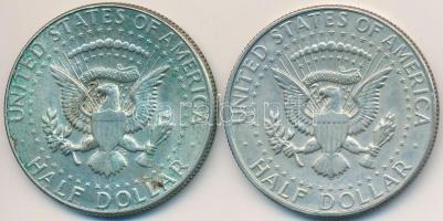 Amerikai Egyesült Államok 1967-1969D 1/2$ Ag "Kennedy" (2x) T:2
USA 1967-1969. 1/2 Dollar...