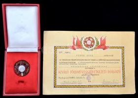 1966. "Kiváló Földműves Szövetkezeti Dolgozó" zománcozott kitüntető jelvény eredeti díszto...