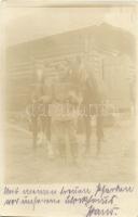 1915 WWI German soldier with horses, photo (EM)