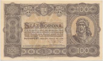 1923. 100K &quot;Magyar Pénzjegynyomda Rt. Budapest&quot; T:I-,II