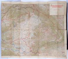 1940 Magyarország autótérképe, 1:750000, M. Kir. Honvéd Térképészeti Intézet, szakadásokkal, 86,5×115 cm