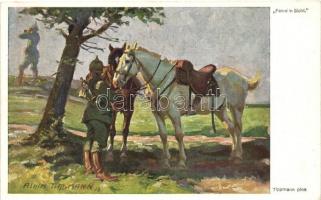 Feind in Sicht / WWI German military, cavalrymen, F.E.M. Nr. 130. s: Albin Tippmann