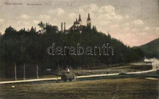 Graz, Mariatrost; 4 old town-view postcards about the Basilica, mixed quality