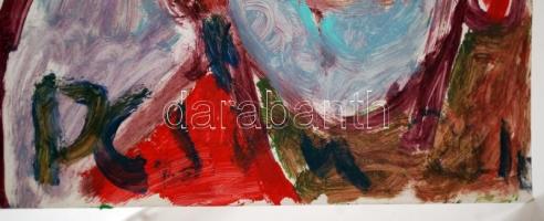 Cs. Németh Miklós (1934-2012): Bohócok. Olaj, karton, jelzett, 70×50 cm