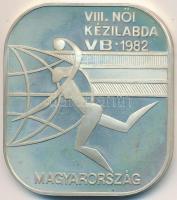 1982. &quot;VIII. Női Kézilabda VB - Magyarország&quot; Ag emlékérem eredeti tokban tanúsítvánnyal (25g/0.800/35x40mm) T:PP