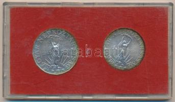 1970. 50Ft Ag + 100Ft Ag "Felszabadulás" pár T:BU Eredeti MNB plasztiktokban (piros)!