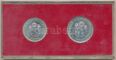 1969. 50Ft Ag + 100Ft Ag "Tanácsköztársaság" pár T:BU Eredeti banki csomagolásban (piros)!