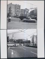 1966 Budapest, Kálvin téri közlekedési helyzet, Kotnyek Antal (1921-1990) fotóriporter hagyatékában őrzött 7 db negatívról készült mai modern nagyítások 10x15 cm-es fotópapírra