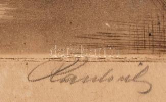 Paulovits Pál (1892-1975): Szeptember, színezett rézkarc, karton, jelzett, kissé viseltes karton, 23...