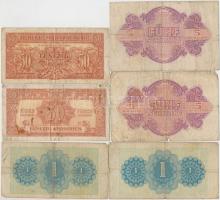 Ausztria / Szövetséges megszállás 1944. 50gr (2x) + 1Sch (2x) + 5Sch (2x) T:III,III- 
Austria / All...