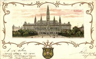 Vienna, Wien I. Rathaus / town hall, Art Nouveau litho (EK)