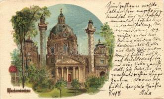 1898 Vienna, Wien; Karlskirche / church, litho s: Rosenberger (EK)