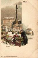 Vienna, Wien; Am Hof, market. Karl Stückers Kunstanstalt litho s: L. Czech (EK)