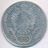 1802B 20kr Ag "I. Ferenc" (6,57g) T:2-,3