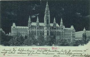 1899 Vienna, Wien I. Rathaus / town hall, night