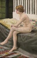 The Model pauses / Erotic nude art postcard s: Paul Fischer