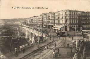 Algiers, Alger; Boulevard de la Republique, trams