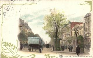 Paris, Boulevard Bonne-Nouvelle, Art Nouveau litho (EK)