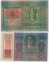 1912. 100K + 1913. 20K II. kiadás + 1914. 50K + 1915. 10K mindegyik "DEUTSCHÖSTERREICH" fe...