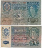 1912. 100K + 1913. 20K II. kiadás + 1914. 50K + 1915. 10K mindegyik "DEUTSCHÖSTERREICH" fe...